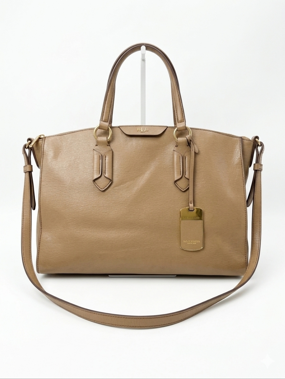 Lauren Ralph Lauren  Leather Satchel Gold Hardware Handbag
